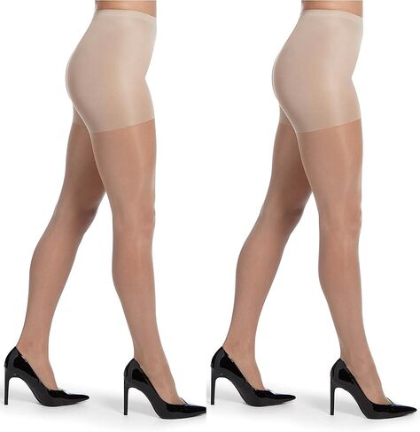 HUE Women's 2 Pack Sheer Tights Assorted Womens Tights Including Control Top, Fishnet, Lace, Toeless Pantyhose in Saudi Arabia