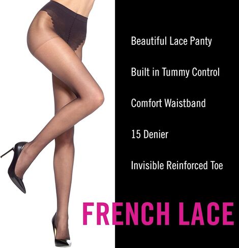 HUE Women's 2 Pack Sheer Tights Assorted Womens Tights Including Control Top, Fishnet, Lace, Toeless Pantyhose in Saudi Arabia
