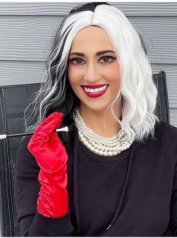 Cizoe Cruella Deville Costume Women Accessories,Halloween Red Gloves Costume,Necklace,Bracelet for 1920s Accessories(A-Gloves set) in Saudi Arabia