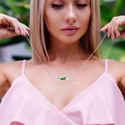 Swim Gift Necklace for Teen Girls – Cute Swimming Necklace with Swimmer Pendant Charm for Girls on a Swim Team – Inspirational Message Card in Saudi Arabia