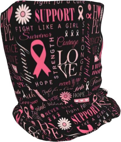 Breast Cancer Awareness Beanie Hat Cancer Knitted Hats Baggy Slouchy Headwear Scarf Cap for Adults Women Men in Kuwait