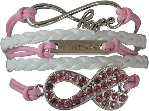 Cancer Awareness Pink Ribbon Bracelet, Hope & Faith Bracelet, Breast Cancer Infinity Bracelet, Perfect Cancer Gift in Saudi Arabia