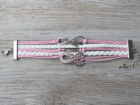 Cancer Awareness Pink Ribbon Bracelet, Hope & Faith Bracelet, Breast Cancer Infinity Bracelet, Perfect Cancer Gift in Saudi Arabia