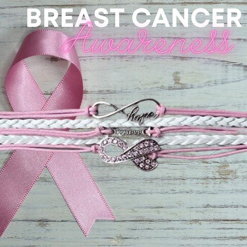 Cancer Awareness Pink Ribbon Bracelet, Hope & Faith Bracelet, Breast Cancer Infinity Bracelet, Perfect Cancer Gift in Saudi Arabia