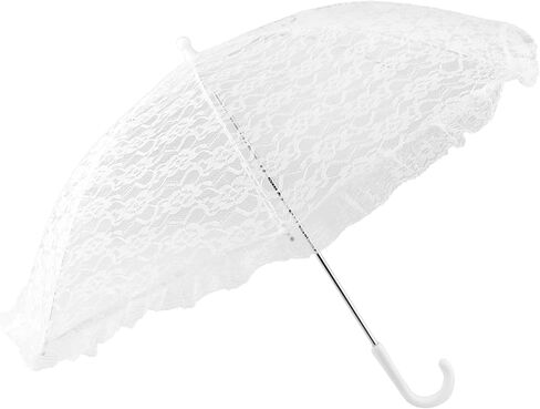 Homeford White Lace Parasol Bridal Umbrella, 26-inch Diameter, 23-inch Length in Saudi Arabia