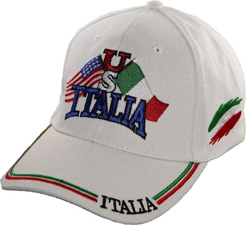 US/Italia Flags Embroidered Baseball Cap – Colorful Italian Hat in Black - Italy Collection of Italian Pride Products in Saudi Arabia
