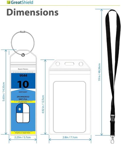 Cruise Luggage Tag Holder (8 Pack) + ID Holder with Lanyard (4 Pack) Weather Resistant PVC Zip Seal Pouch & Steel Loop for Royal Caribbean and Celebrity Cruise Line in Saudi Arabia