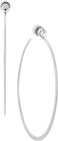 Michael Kors Silver-Tone Hoop Earrings for Women; Huggie Earrings for Women; Stainless Steel Earrings; Jewelry for Women in Saudi Arabia