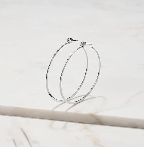 Michael Kors Silver-Tone Hoop Earrings for Women; Huggie Earrings for Women; Stainless Steel Earrings; Jewelry for Women in Saudi Arabia