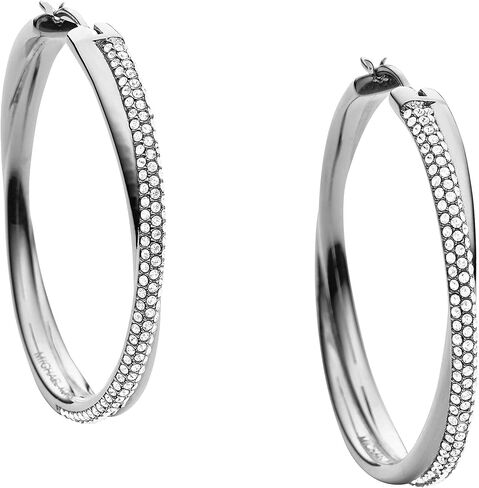 Michael Kors Silver-Tone Hoop Earrings for Women; Huggie Earrings for Women; Stainless Steel Earrings; Jewelry for Women in Saudi Arabia