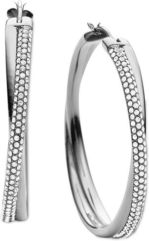Michael Kors Silver-Tone Hoop Earrings for Women; Huggie Earrings for Women; Stainless Steel Earrings; Jewelry for Women in Saudi Arabia