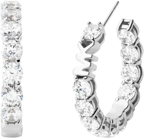 Michael Kors Silver-Tone Hoop Earrings for Women; Huggie Earrings for Women; Stainless Steel Earrings; Jewelry for Women in Saudi Arabia