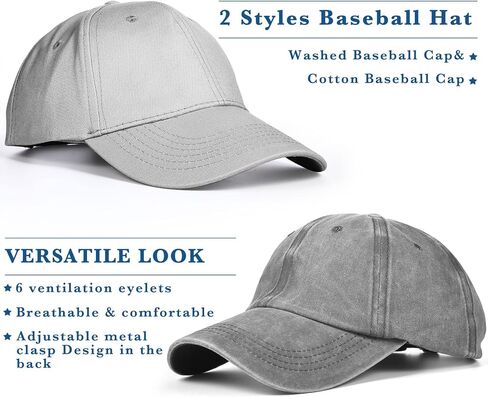 12 Pcs Baseball Caps for Women Men Washed Baseball Hat Adjustable Cotton Sports Caps for Adults Outdoor Activities in Kuwait