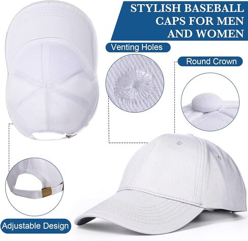 12 Pcs Baseball Caps for Women Men Washed Baseball Hat Adjustable Cotton Sports Caps for Adults Outdoor Activities in Kuwait