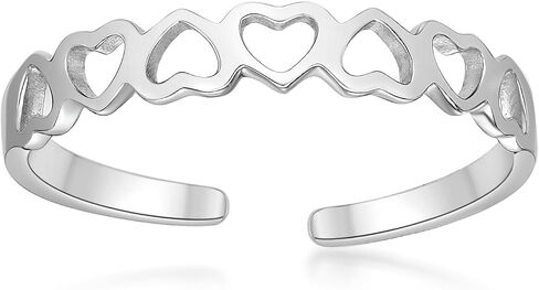 Lavari Jewelers Filigree Heart Cutout Adjustable Band Open Toe Ring for Women I 10k White or Yellow Gold Toe Ring I One Size Fits Most Toes I 3 mm Wide Body Jewelry in Saudi Arabia