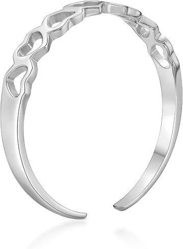 Lavari Jewelers Filigree Heart Cutout Adjustable Band Open Toe Ring for Women I 10k White or Yellow Gold Toe Ring I One Size Fits Most Toes I 3 mm Wide Body Jewelry in Saudi Arabia