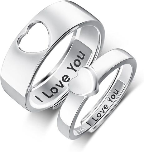 Couple Ring for Lovers 925 Sterling Silver I Love You Matching Rings for Couples Couple Gifts for Women Men in Saudi Arabia