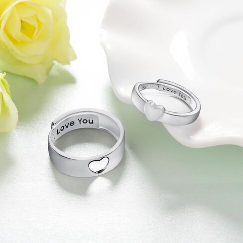 Couple Ring for Lovers 925 Sterling Silver I Love You Matching Rings for Couples Couple Gifts for Women Men in Saudi Arabia