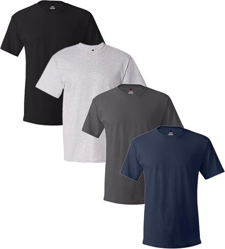 Hanes mens Comfortsoft Tagless Crewneck T-Shirt 4 Pack in Saudi Arabia