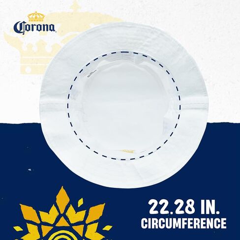 شعار Concept One النسائي Corona Extra Bucket مطرز، قبعة شمسية للسفر قابلة للتعبئة، قبعة واسعة الحافة in Saudi Arabia