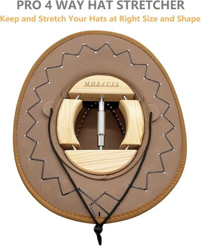 Hat Stretcher 4 Way Upgraded Hat Stretchers for Fitted Hats Wooden Hat Shaper for Men Cowboy Hats Baseball Caps in Saudi Arabia