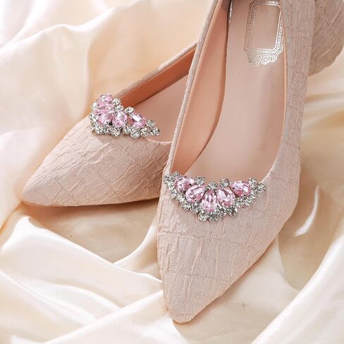 Flyonce Rhinestone Shoe Clips for Women Dress Shoes Decorative Shoe Jewelry Clips for Pumps Flats Shoe Accessories in Saudi Arabia