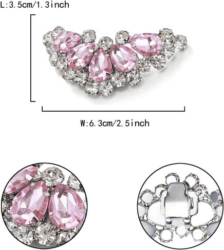 Flyonce Rhinestone Shoe Clips for Women Dress Shoes Decorative Shoe Jewelry Clips for Pumps Flats Shoe Accessories in Saudi Arabia