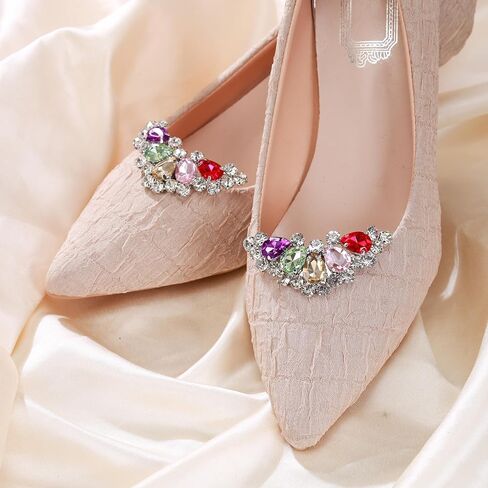 Flyonce Rhinestone Shoe Clips for Women Dress Shoes Decorative Shoe Jewelry Clips for Pumps Flats Shoe Accessories in Saudi Arabia