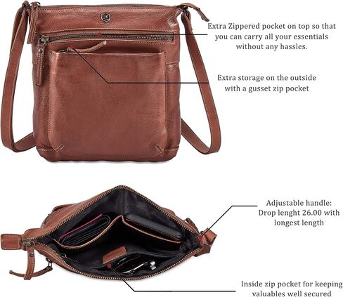 Real Leather Purse for Women Crossbody Bag Travel Shoulder Handbag Small Vintage Pocketbook in Saudi Arabia