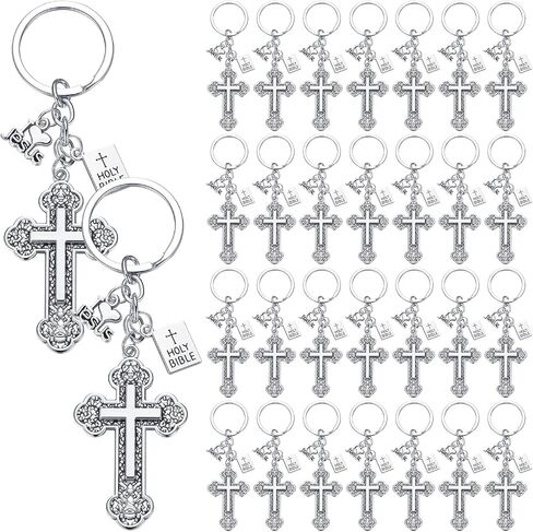 Christmas Holy Bible Pendants Keyrings Jesus Christian Cross Keychain Baptism Party Favors Religious Key Holders Gift in Kuwait