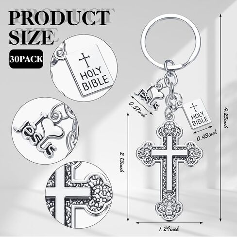 Christmas Holy Bible Pendants Keyrings Jesus Christian Cross Keychain Baptism Party Favors Religious Key Holders Gift in Kuwait