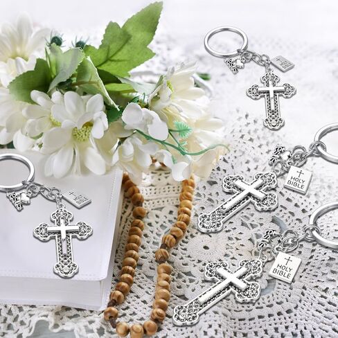Christmas Holy Bible Pendants Keyrings Jesus Christian Cross Keychain Baptism Party Favors Religious Key Holders Gift in Kuwait
