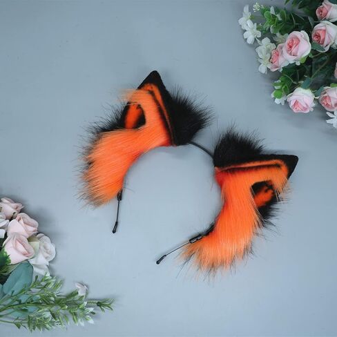 Cosplay Fox Wolf Bear Cat Dog Ears Headband Hairband Hair Hoop Clips in Kuwait