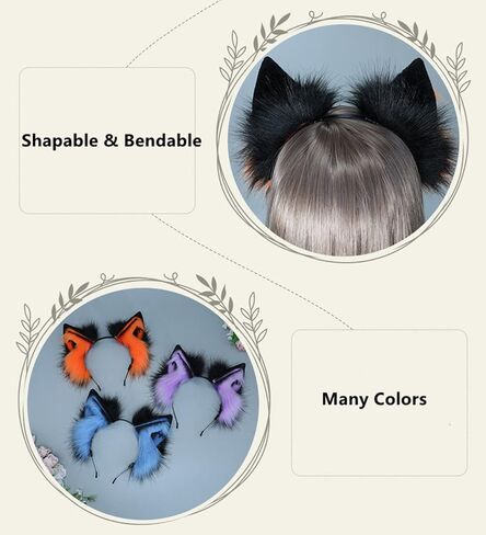 Cosplay Fox Wolf Bear Cat Dog Ears Headband Hairband Hair Hoop Clips in Kuwait