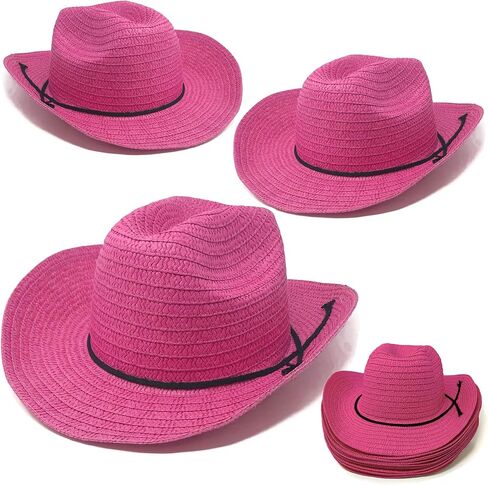 12 & 72 Piece Straw Cowboy Hats - 24" Western Style Hats for Men & Women - Straw Hats for Country Concerts & Parties in Kuwait