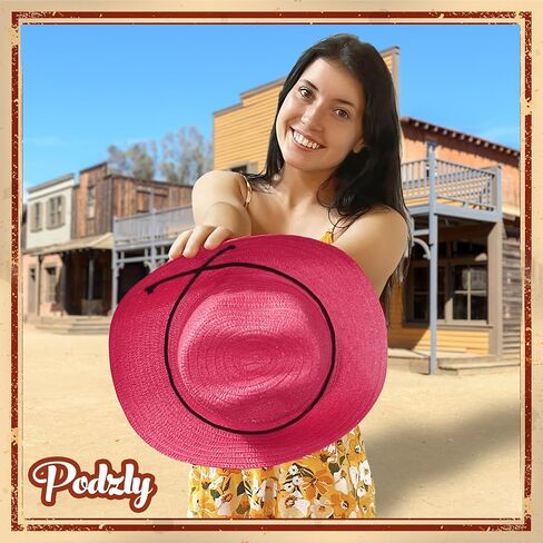 12 & 72 Piece Straw Cowboy Hats - 24" Western Style Hats for Men & Women - Straw Hats for Country Concerts & Parties in Kuwait