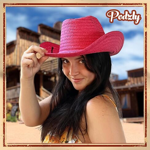 12 & 72 Piece Straw Cowboy Hats - 24" Western Style Hats for Men & Women - Straw Hats for Country Concerts & Parties in Kuwait