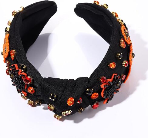 MOLOCH Halloween Headband Spooky Pumpkin Candy Corn Knotted Headband Crystal Headband Halloween Costume Hair Accessories in Kuwait