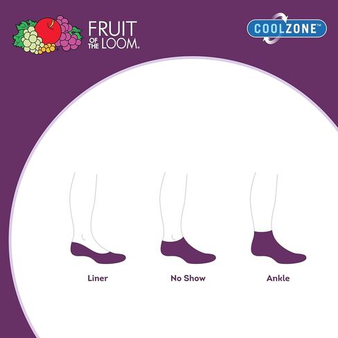 Fruit of the Loom Women's Coolzone Cotton Ankle Socks (6 Pack) in Saudi Arabia