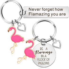 Flamingo Gifts for Women Flamingo Keychain Motivational Keychain Inspirational Gifts for Teacher Mother Women Girls