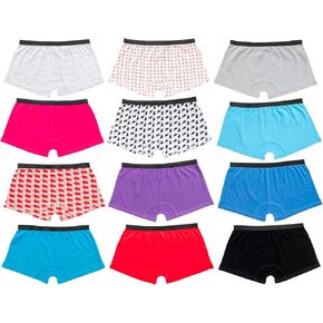 Alyce Ives Intimates Boyshort Panties For Women, Pack of 12, 95% Cotton Boxer Briefs