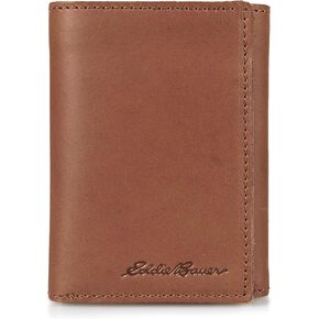 Eddie Bauer Men Signature Leather Trifold Wallet