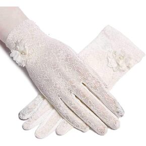Summer Women Sun UV Protection Lace Gloves Ladies Short Driving Gloves Touch Screen