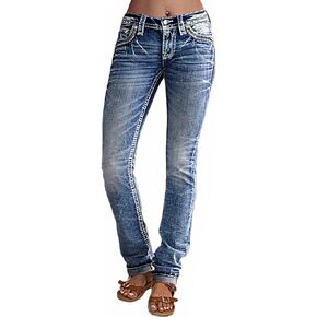 Flamingals Low Rise Jeans for Women Stretch Bootcut Jeans Skinny Straight Leg Jeans Denim Pants