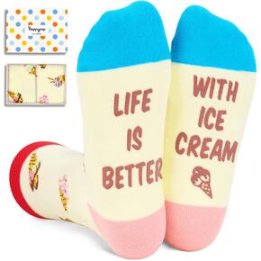HAPPYPOP Cheese Gifts Ramen Ice Cream Gifts - Ice Cream Socks Cheese Ramen Food Socks Men Women