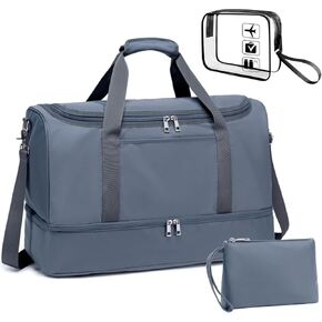 BLUBOON Weekender Overnight Duffel Bag with Shoes Compartment for Women Men Canvas Weekend Travel Tote Carry On Bag