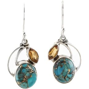 NOVICA Artisan Handmade Dangle Earrings Composite Silver Sterling Reconstituted Blue India Birthstone
