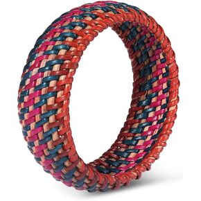 Rattan Bracelet For Women Girls Handmade Lightweight Straw Wicker Braid Woven Bangle Bracelet Summer Statement Chunky Bracelet