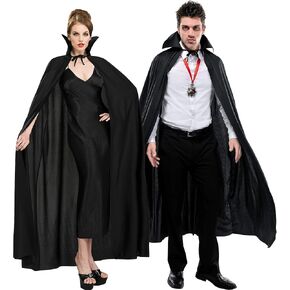 Amscan Full Length Black Cape Costume Accessory - Standard Size - Elegant, Mysterious Fabric Drape for Costumes & Occasions