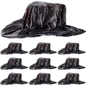 Funtery 10 Pcs XXL Cowboy Hat Cover Cowboy Hat Rain Covers Plastic Hat Covers Cowboy Hat Protectors Keep from Rain Snow Dust